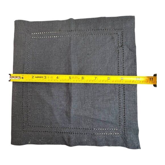 Williams-Sonoma Black Linen Napkin 100% Replacement Formal Dining Cut Out VTG - Picture 2 of 6